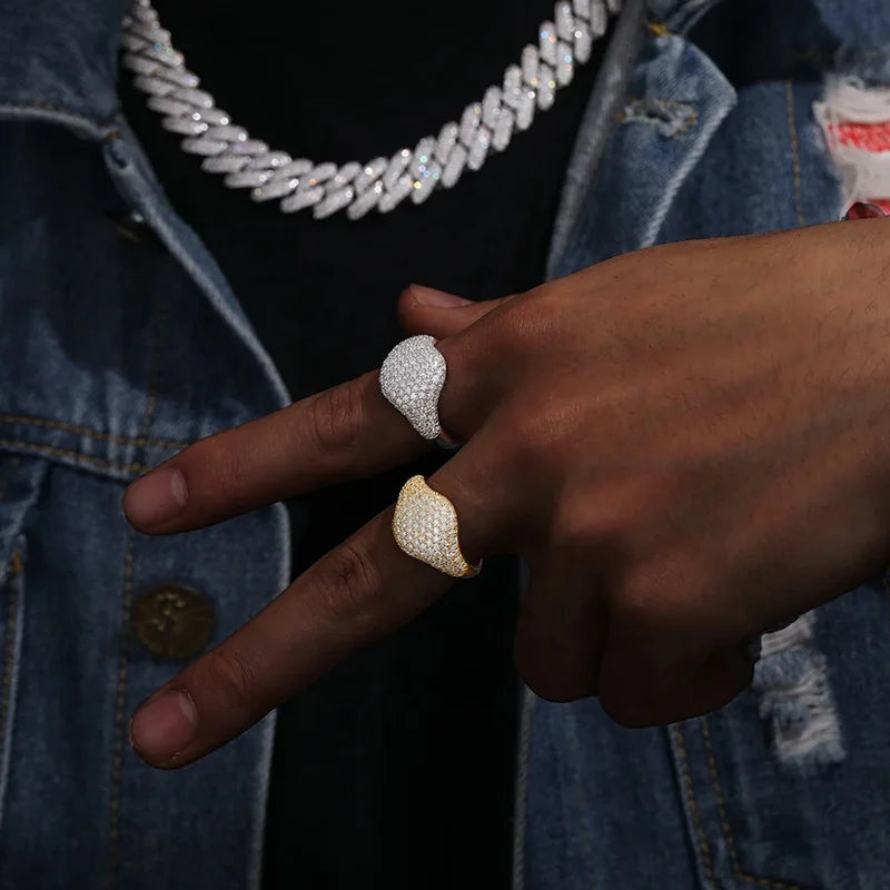 NØBIL's Luxury 925 Silver Iced Out Paved GRA VVS Moissanite Ring