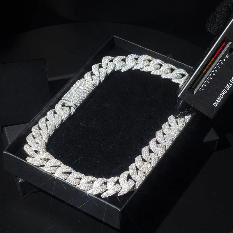 NØBIL's D Color (Flawless) Iced Out Miami Cuban Link Chain Chain And Bracelet - Everyday Elegance