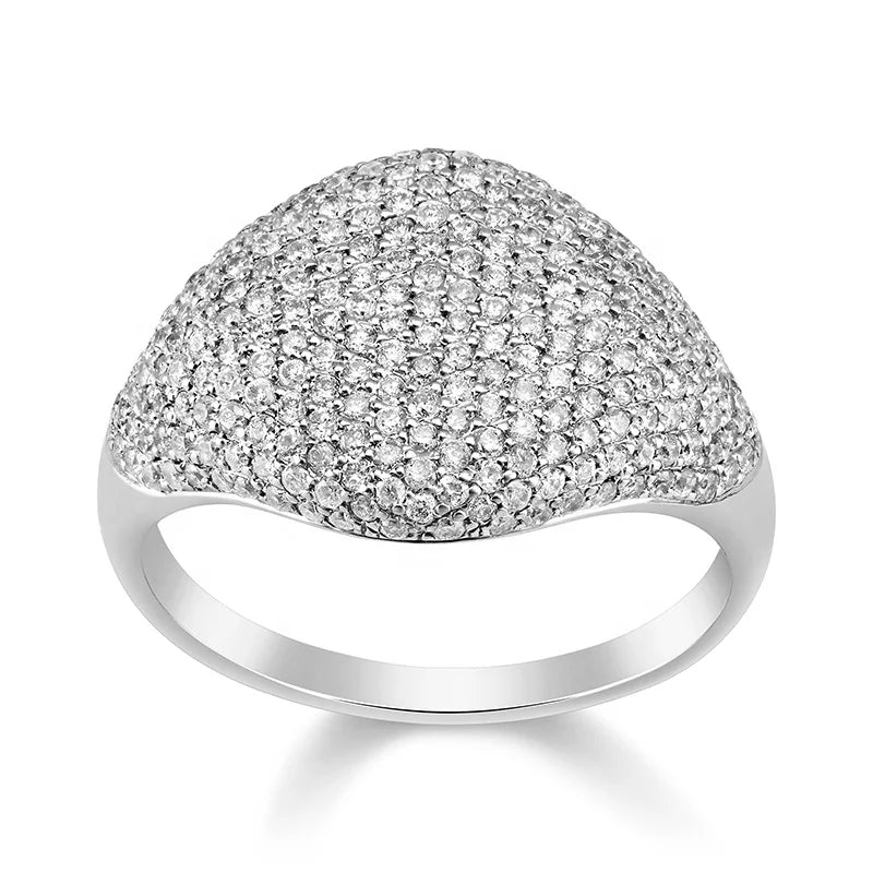 NØBIL's Luxury 925 Silver Iced Out Paved GRA VVS Moissanite Ring