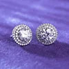 NØBIL's 11MM Men's Double Halo Cluster GRA D Color (Flawless) Moissanite 925 Sterling Silver Stud Earrings